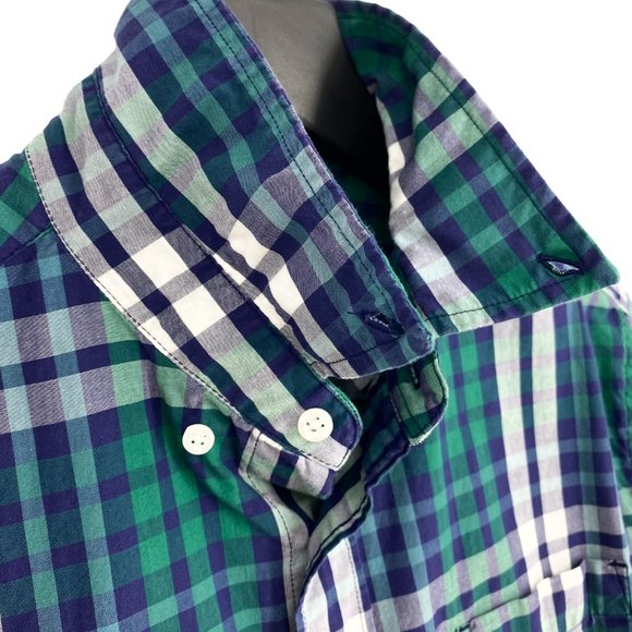 J.CREW RE-IMAGINED Indigo Plaid Tartan Long Sleeve Shirt - Picture 9 of 15